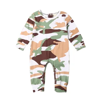

Xmas Newborn Baby Boy Girl Camo Rompers Clothes Long Sleeve Print Cotton Romper Jumpsuit Outfit