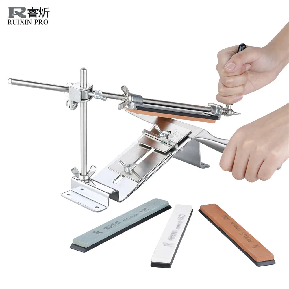 RUIXIN PRO III точилка для ножей Профессиональная полностью железная сталь кухонная система заточки инструменты фиксированный угол с 4 камнями точильный камень III - Цвет: RUIXIN PRO III