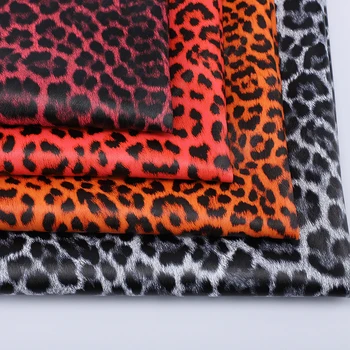 

PVC Synthetic Leather Leopard Print Leatherette Handcraft Faux Leather Fabric DIY Bag Sofa Clothing Sewing Decor Leather Fabric
