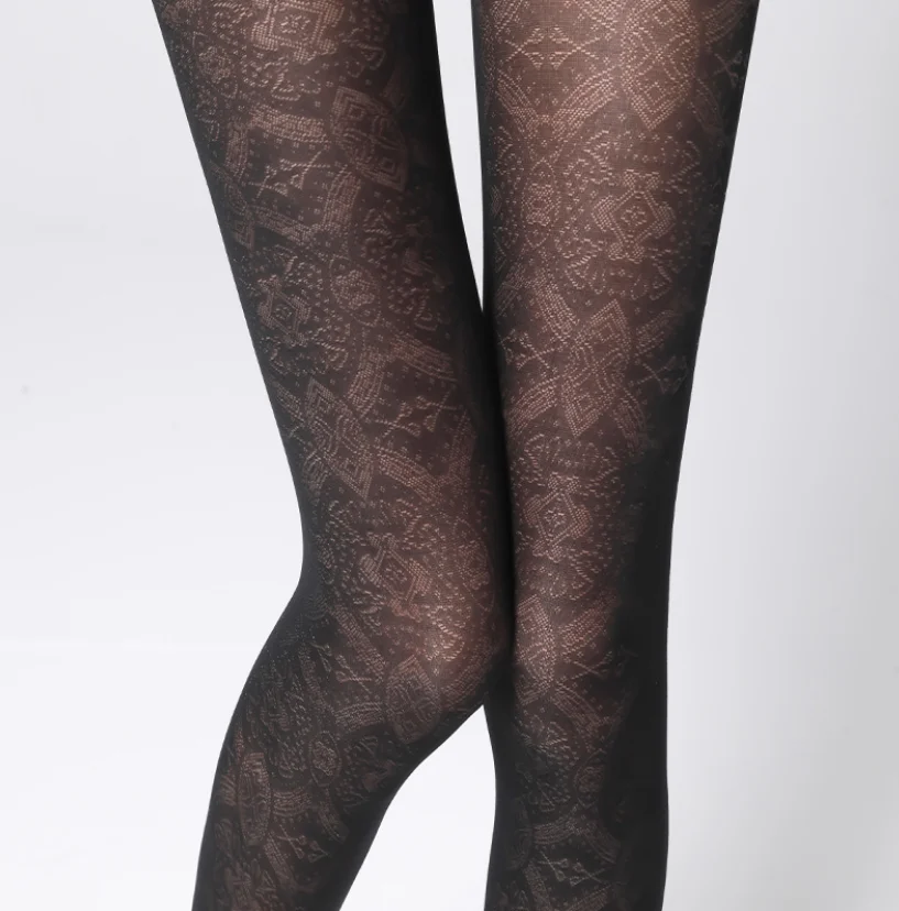 

Fashion Vintage Print Tights Women Sexy Transparent Pantyhose Lingerie