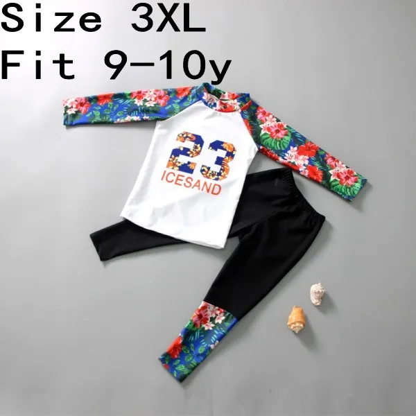 Flower 3XL Прямая поставка Красочный купальник "Лебедь" Детская футболка с длинными рукавами для девочек солнцезащитный купальник быстросохнущие Серфинг Костюм из 2 предметов одежда для защиты от солнца - Цвет: Flower 3XL