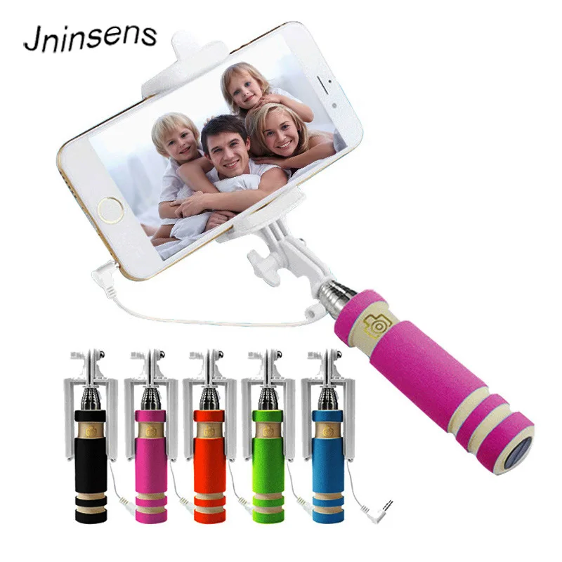 De alta calidad Mini Selfie palo con botón de algodón con Material manejar Monopod Universal para teléfono móvil
