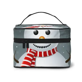 

Women Makeup Bags cosmetic bag Toiletries Organizer Travel Storage Bag Cute Snowman Christmas