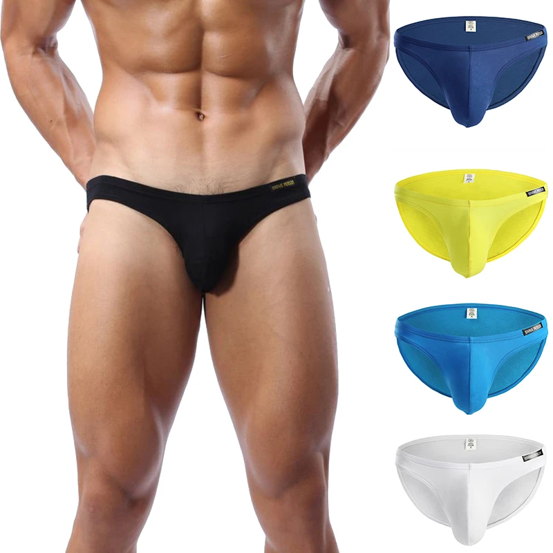 Modal Men's Briefs Solid Color Simple Sexy U Convex Men's Underwear Bikini Comfortable and Soft Home Underwear pouch underwear