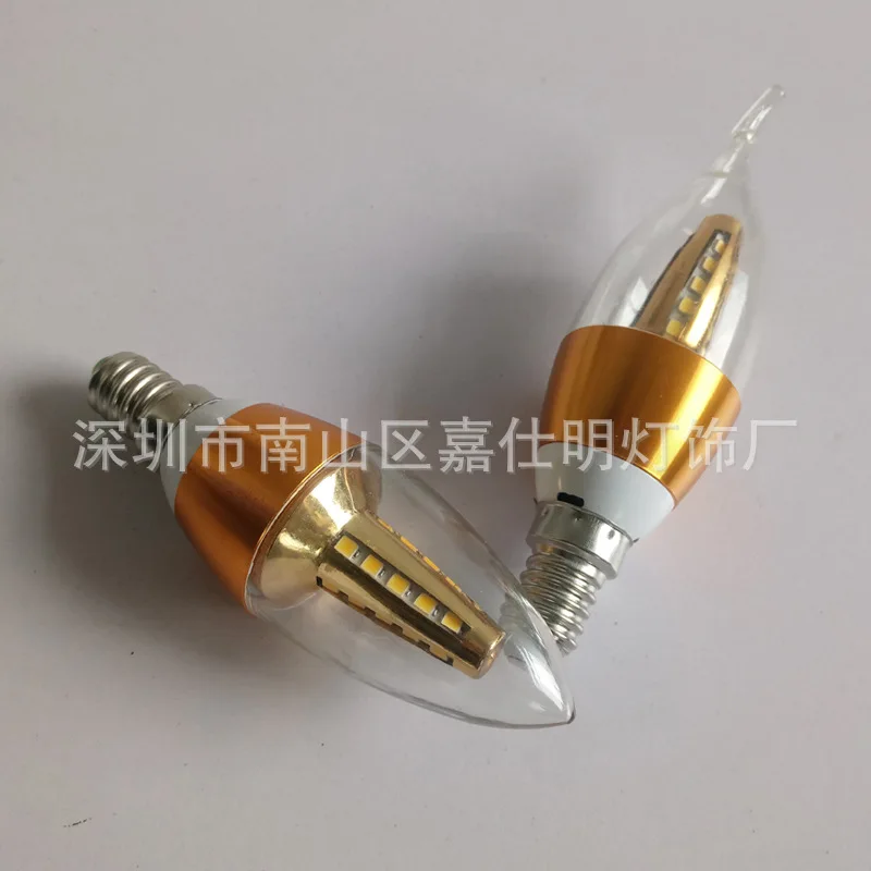 Экспорт горячие продажи Эдисона головкой лампы E14 5 Вт led наконечник пузырь la wei pao хрустальная люстра только свеча лампа