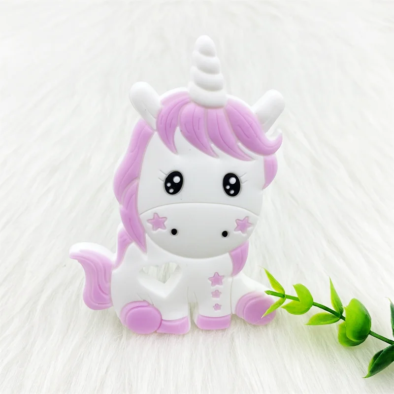 1PCS Unicorn Silicone Baby teether Cartoon Animal DIY Pacifier Dummy Sensory Jewelry Gift Toy Accessories beads 6