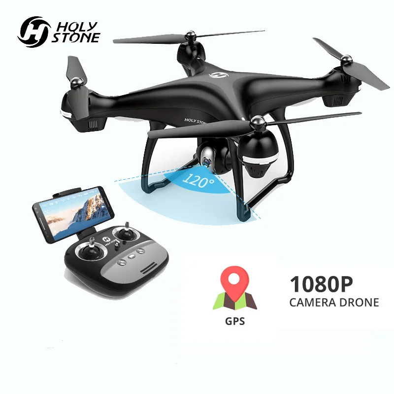 GPS дроны Holy Stone HS100 с HD камерой 1080P FPV Wifi Дрон RC Квадрокоптер 120 ° FOV широкоугольный