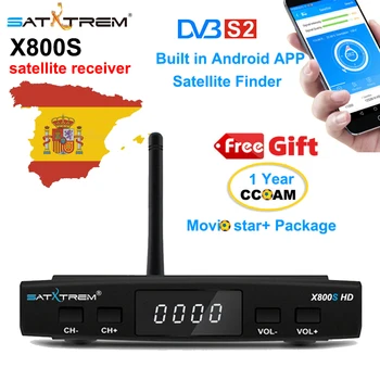 

SATXTREM X800S Satellite tv decoder DVB-S/S2 Receptor support cccam 1 year Spain Europe with HD USB wifi Receiver BOX TV tuner