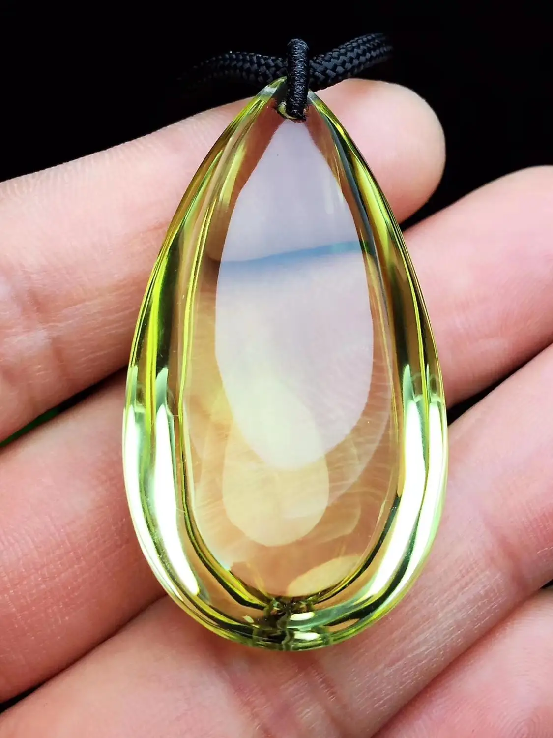

Genuine Natural Yellow Citrine Quartz Pendant Gemstone Women Men Water Drop 47*26*16mm Wealthy Bead Necklace AAAAA