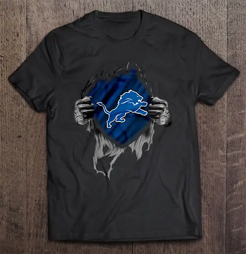 

Detroit Print T-Shirt Short Sleeve O-Neck Lions Tshirts