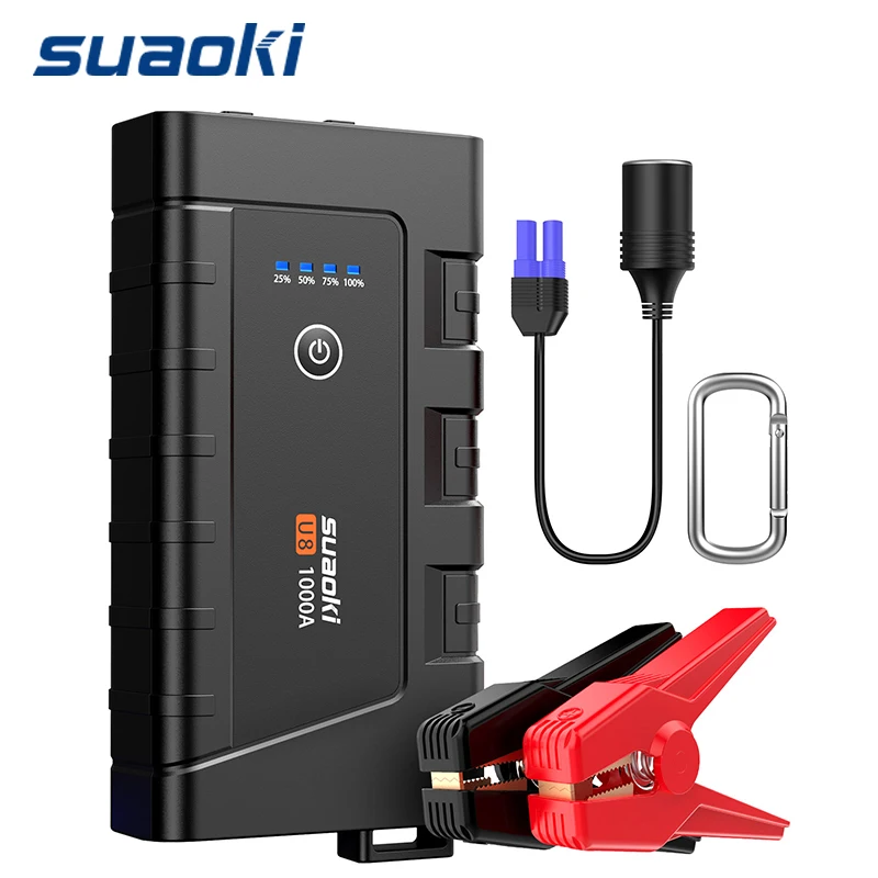 SUAOKI U8 внешний аккумулятор автомобильный стартер IP67 водонепроницаемый перезаряжаемый аккумулятор светодиодный фонарик type-C USB 3,0 QC Зарядка для телефона