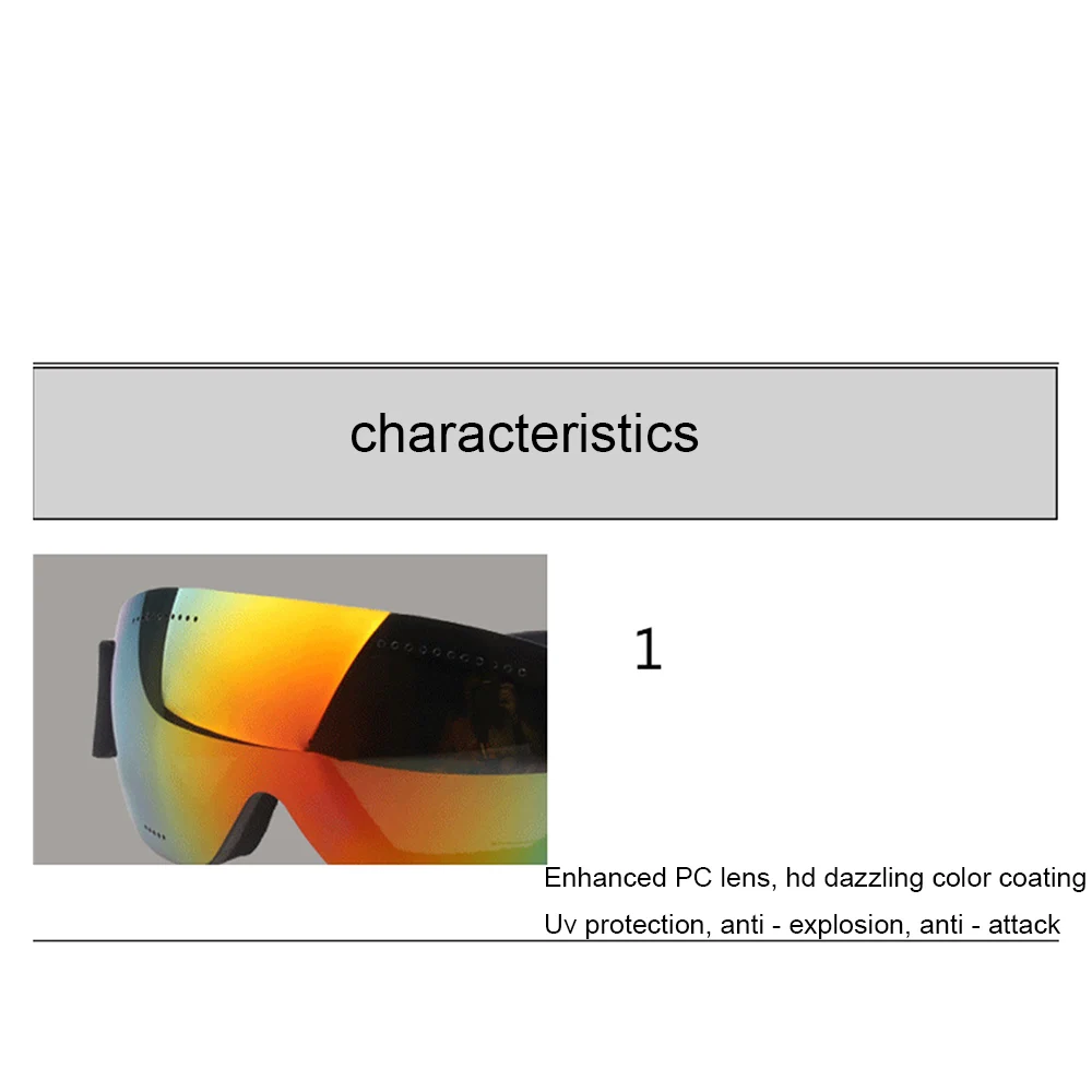 Ski Glasses Single Layer Large Spherical Cola Myopia Skiing Anti-fog UV400 Snow Mirror Goggles Windproof Mirror Adult Ski Mirror