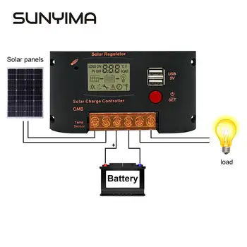 

SUNYIMA 30A 20A 10A 12V/24V Solar Charge Controller Solar Panel Battery Regulator Auto Switch Solar Controller Temperature