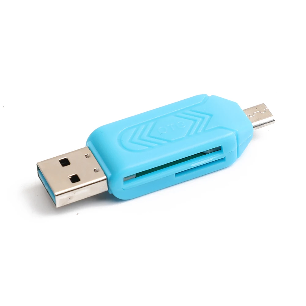 Micro USB 2 в 1 OTG кардридер Type-C3.0 Поддержка TF карта рекордер телефон карта памяти вращающийся кардридер синий