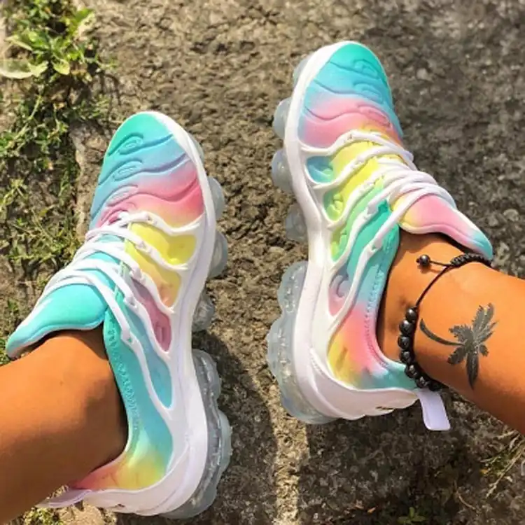multicolor sports shoes