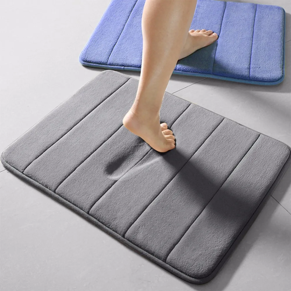 1Pcs 40x60Cm Home Non-Slip Bath Mat Bathroom Carpet Soft Coral Fleece Memory Foam Rug Pad Kitchen Toilet Floor Decor | Дом и сад