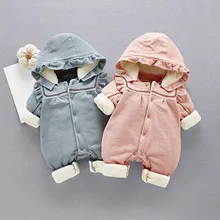 Одежда для новорожденных, осень и зима, 0-3 месяца, Детские стеганые хлопковые теплые милые двухцветные Детские прыгунки Super Yang