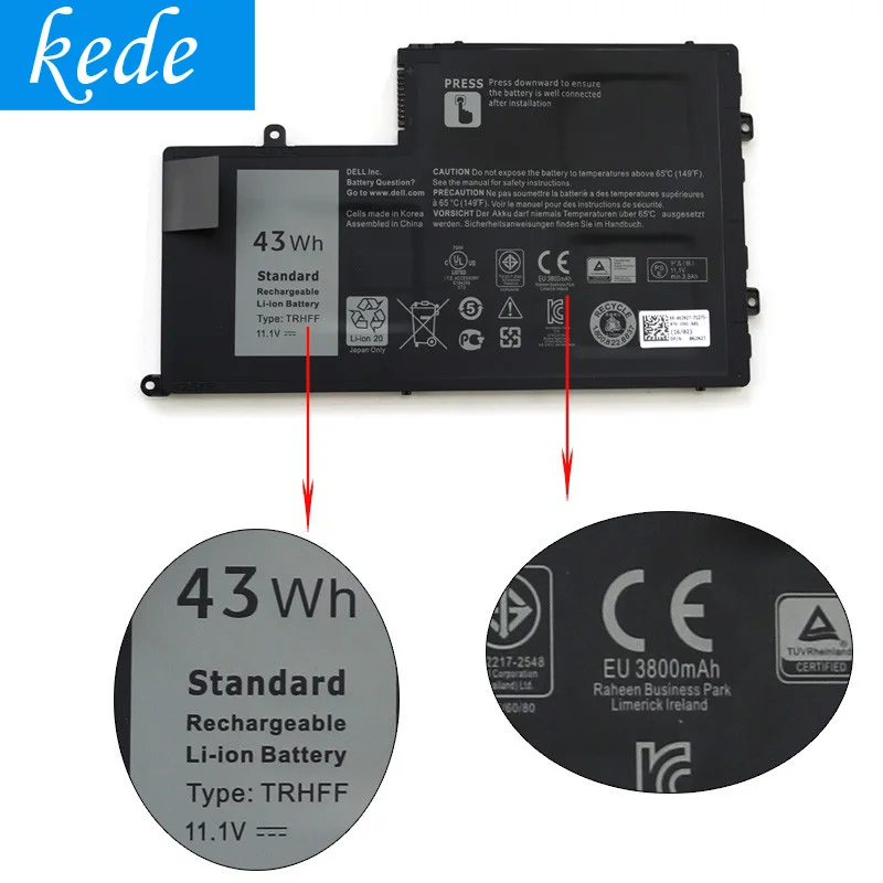 Оригинальный аккумулятор Kede TRHFF для ноутбука DELL Inspiron 5545 5548 5447 5445 14 15 5547 1V2F6 Latitude 3450
