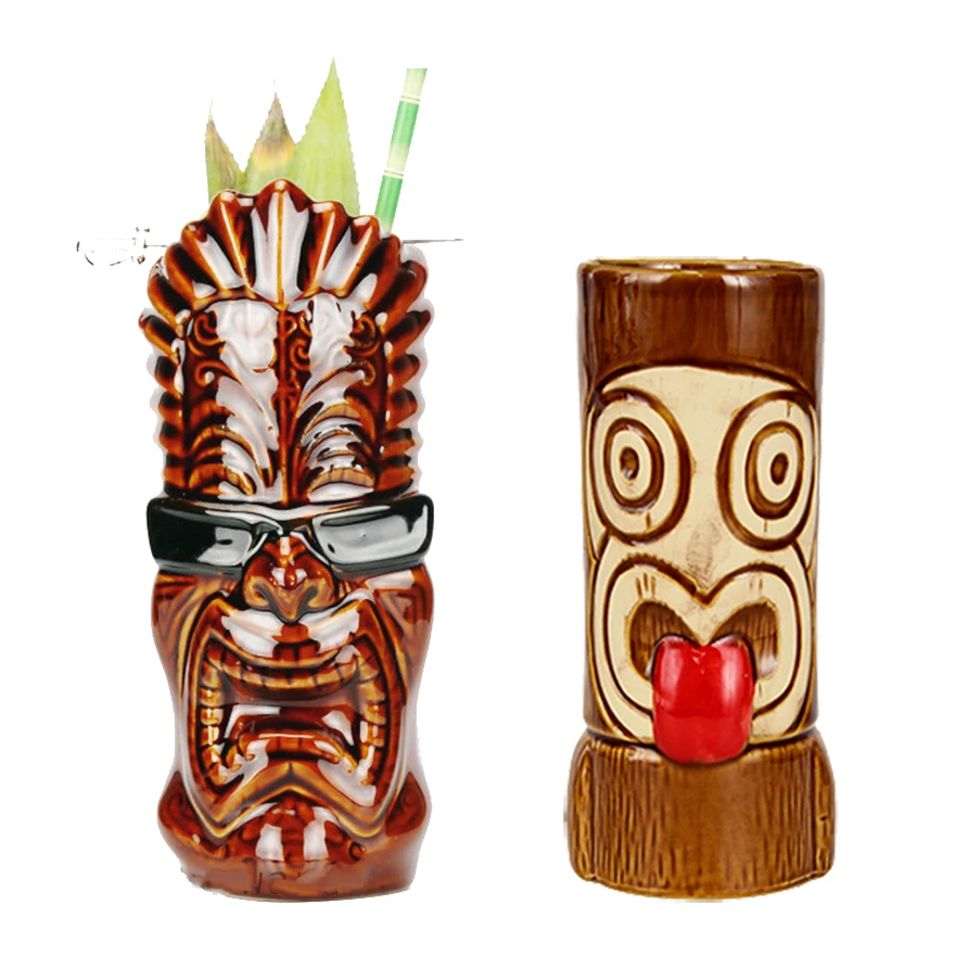 

Hawaii Tiki Mugs Cocktail Cup Beer Beverage Mug Wine Mug Ceramic Tiki Mugs