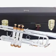 LT180S-37 труба аутентичная двойная Посеребренная B плоская профессиональная ТРУБА Топ Музыкальные инструменты латунь Стеклярус Bb Trumpete FRE