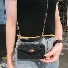 Модный чехол-кошелек через плечо для iPhone 11 Pro XS MAX XR X 6s 8 7 Plus, чехол со слотом для карт, сумочка, кошелек с длинным ремешком на цепочке