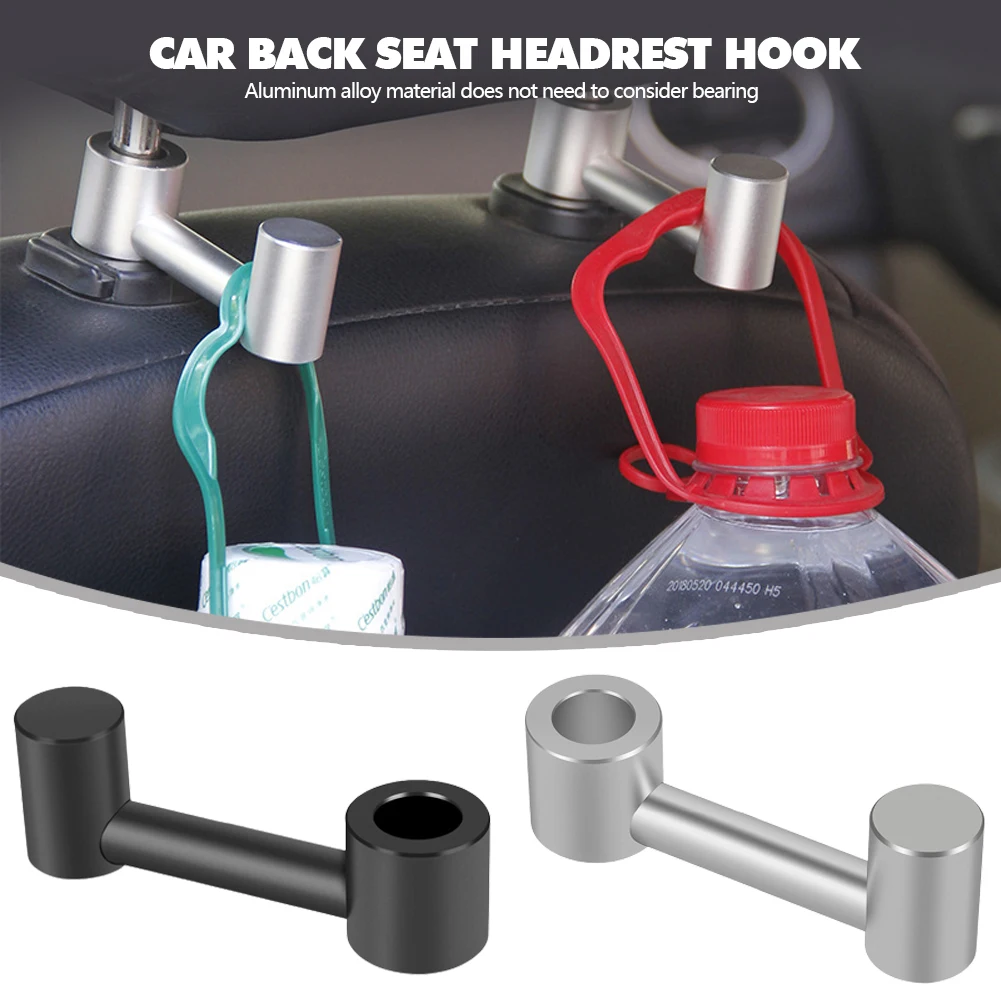 Aluminum Alloy Car Seat Back Headrest Hook Holder Metal Hanger Black 