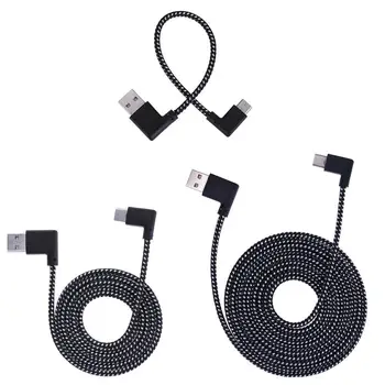 

0.2/1/2m L Shaped Connector USB Type-c Charging Cable 90 Degree Angle Nylon Braided Type C Data Sync Transfer Cord Wire Line