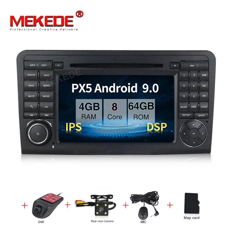 PX5 MEKEDE Android 9,0 Автомобильный gps dvd-плеер для Mercedes Benz ML GL W164 ML350 ML500 GL320 Радио Стерео навигация ips экран DSP - Цвет: PX5
