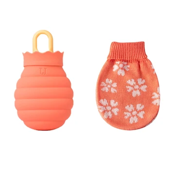 

Silicone Hot Water Microwave Heating Silica Gel Bottle Knit Cover Living Silica Gel Hand Warm Bottle Microwave Heating Po