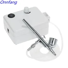 Мини Воздушный компрессорная установка двойного действия Аэрограф гравитационный корм аэрограф в наборе для маникюра ремесло торт Спрей Инструмент маникюрный набор