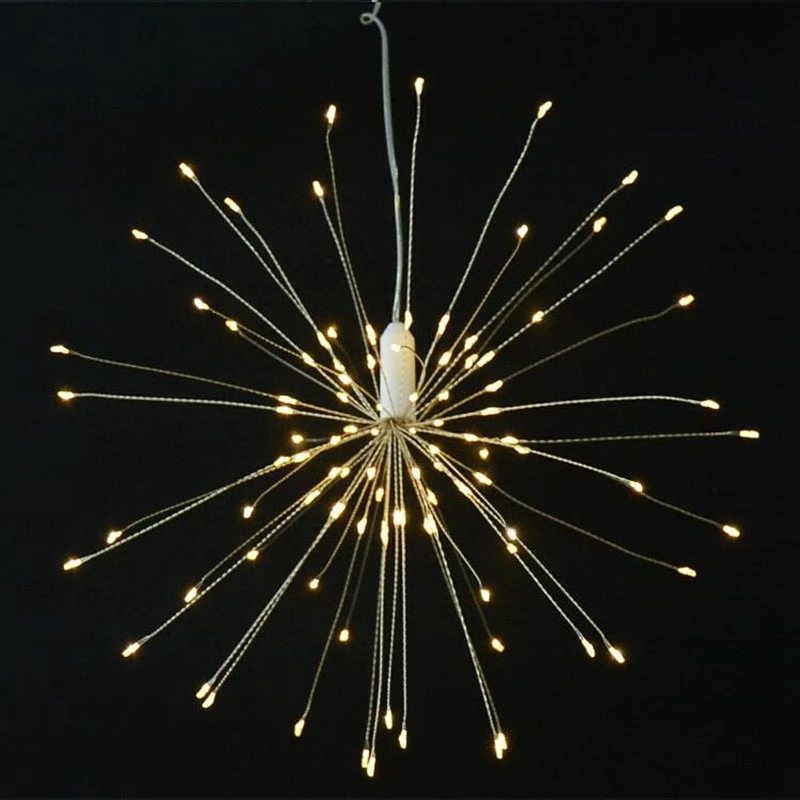 Мода-120 Led Рождественский светильник s водонепроницаемый теплый белый светильник фейерверк медный провод Рождественская Свадебная вечеринка гирлянда Фея P