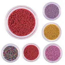 3D микро бусины, стеклянные стальные бусины для дизайна ногтей, икра для ногтей, розовое золото, красные бусины для украшения ногтей, шпильки
