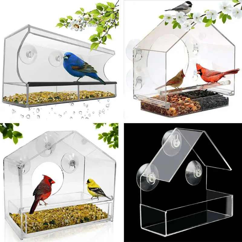 Window Bird Feeder House by Nature Anywhere with Sliding Feed Tray|Bird Feeding| - AliExpress