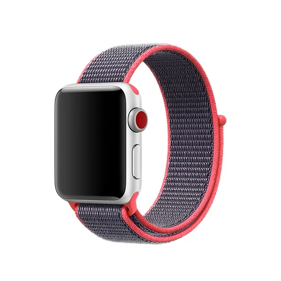 Цветной ремешок для часов Apple Watch 42 мм 38 мм 40 мм 44 мм тканый нейлоновый спортивный ремешок для iWatch 5 4 3 2 1 мягкий светоотражающий ремешок - Цвет ремешка: light red