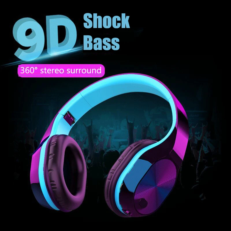 Cool head mounted binaural Bluetooth headset HiFi stereo surround sound large capacity battery soft and comfortable earmuffs