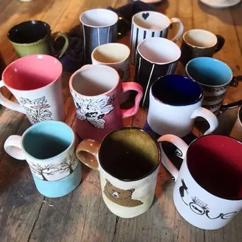

3 Pieces / Random Creative Cartoon Ceramic Cup Mug Coffee Cup Breakfast Cup Net Red Cute Cup Girl Cup Coffee Cup Coffee Cups