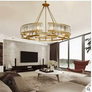 

American light luxury crystal living room chandelier Jane European fashion bedroom study restaurant home decoration chandelier