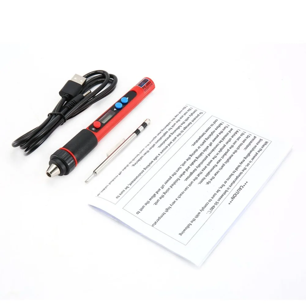 PX-988 5V 10W USB LED Digital Temperature Adjustable Internal Heating Electric Soldering Iron Tools Kits with Soldering Tips