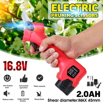 

16.8V Wireless Electric Rechargeable Scissors Pruning Scissors Branch Cutter 45mm Shears Tree Garden Tool with Li-ion Battery