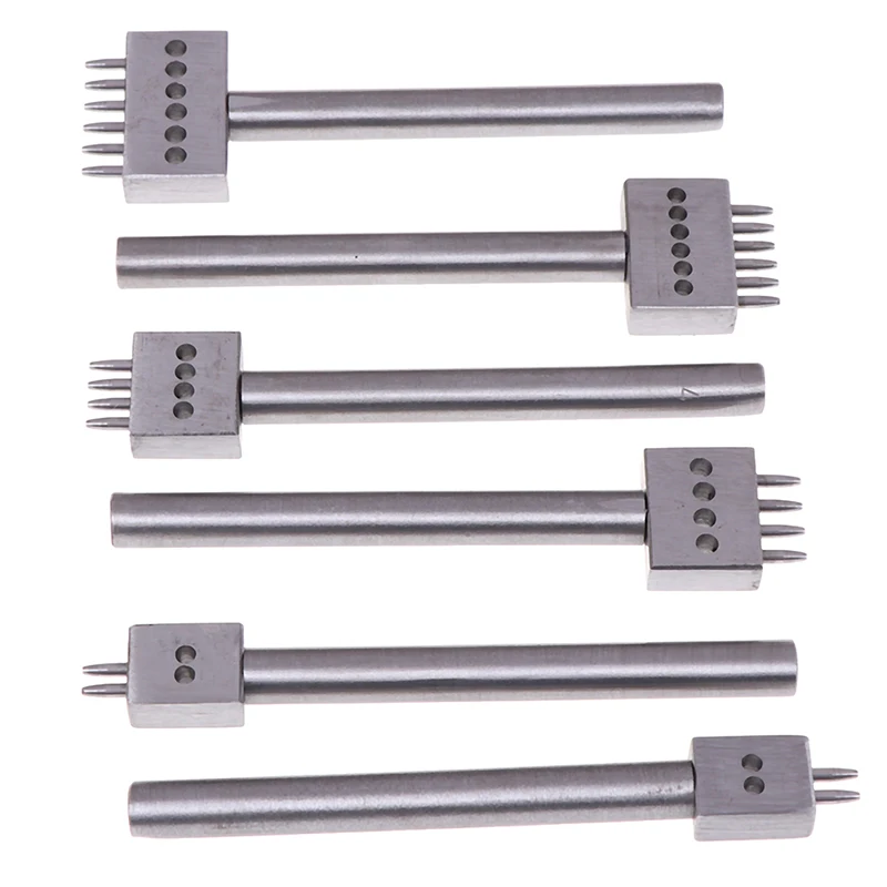 

1pcs Round Stitching Punch Tool Leather Punching Tool 2/4/6/Hole Cutter DIY Handmade Craft 4/5mm Spacing Black Row Punch