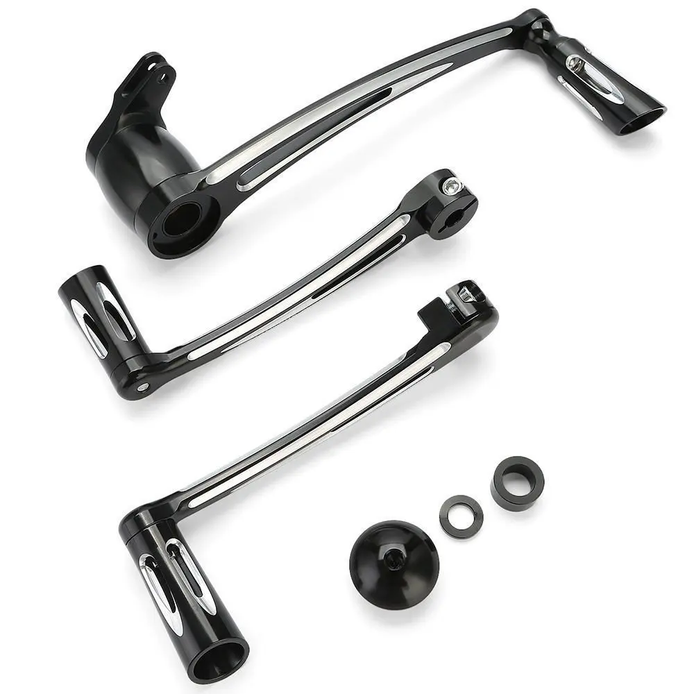 black Мотоцикл с ЧПУ режущая Тормозная рукоятка комплект рычага переключения передач ж/переключения скоростей для Harley-UP Street Glide FLHR FLTR FLHTCUTG - Цвет: black