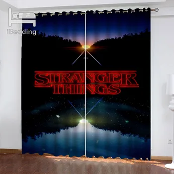 

1Set Stranger-things Horror Movie Living Room Curtain Waterproof Curtain POD Customized Photo Polyester Decor