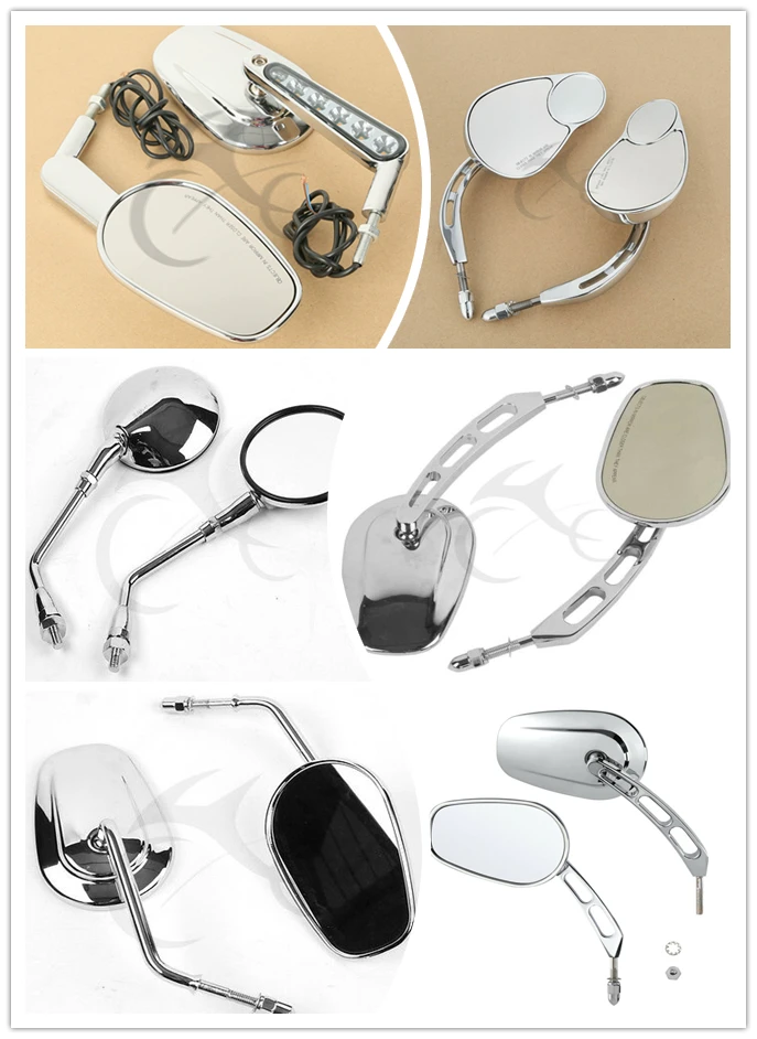 

Motorcycle Rear View Mirrors Chrome For Honda Harley most 8mm threaded Motorcycle Accessories