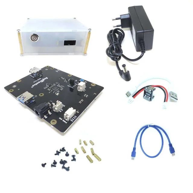 Green Raspberry Pi 2," SATA HDD/SSD Плата расширения хранения, X820 V3.0 USB 3,0 мобильный жесткий диск модуль с корпусом+ 5 В 4A мощность для RPI - Цвет: Green