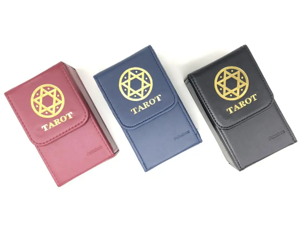 

High quality tarot storage box Double leather collection board game game card box Portable tarot card box