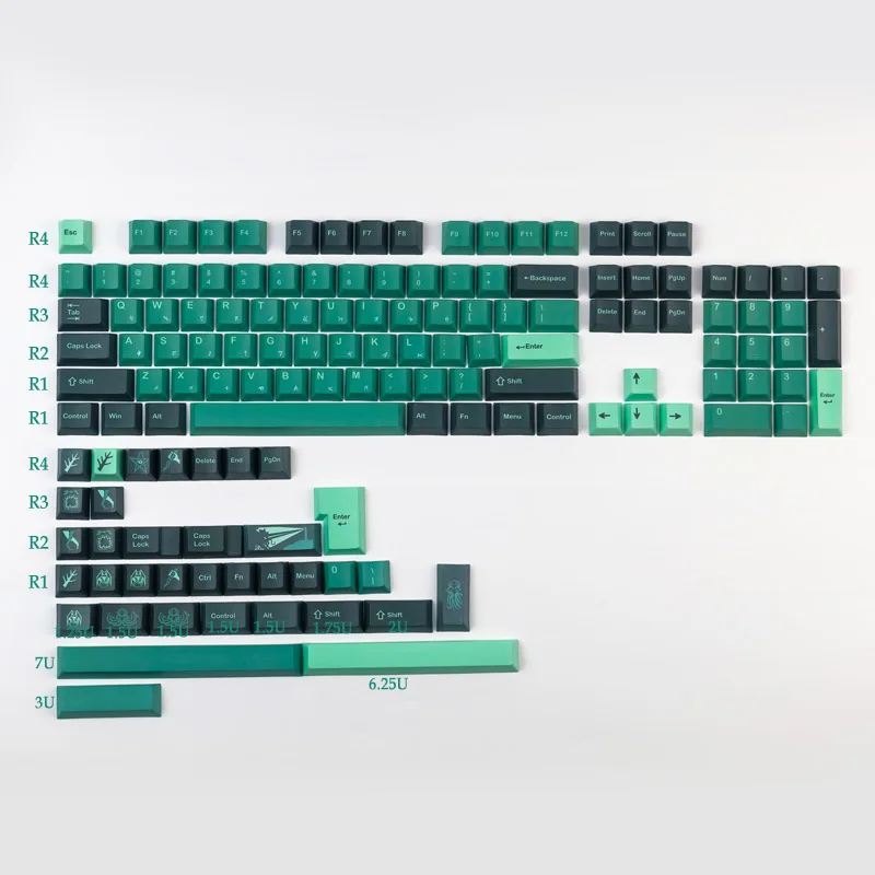 Chaves Gmk Terror Abaixo Keycaps Pbt Sublimação Keycap Cherry Perfil para mx Switch com 3u 6.25u 7u Barra de Espaço 140 - Imagem 6