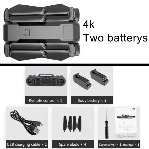 2,4G RC Квадрокоптер удерживающий высоту 1080P 4K двойная камера самолет детская игрушка подарок для детей - Цвет: 4K Dual Battery