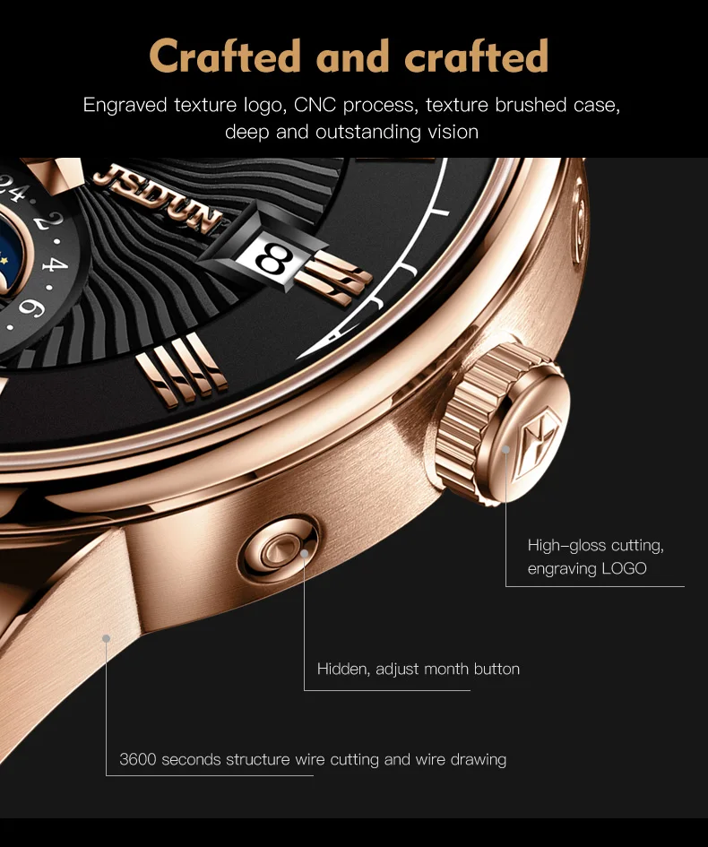 JSDUN Top brand men's mechanical watch business men's waterproof Automatic mechanical watch Luxury men's Watch