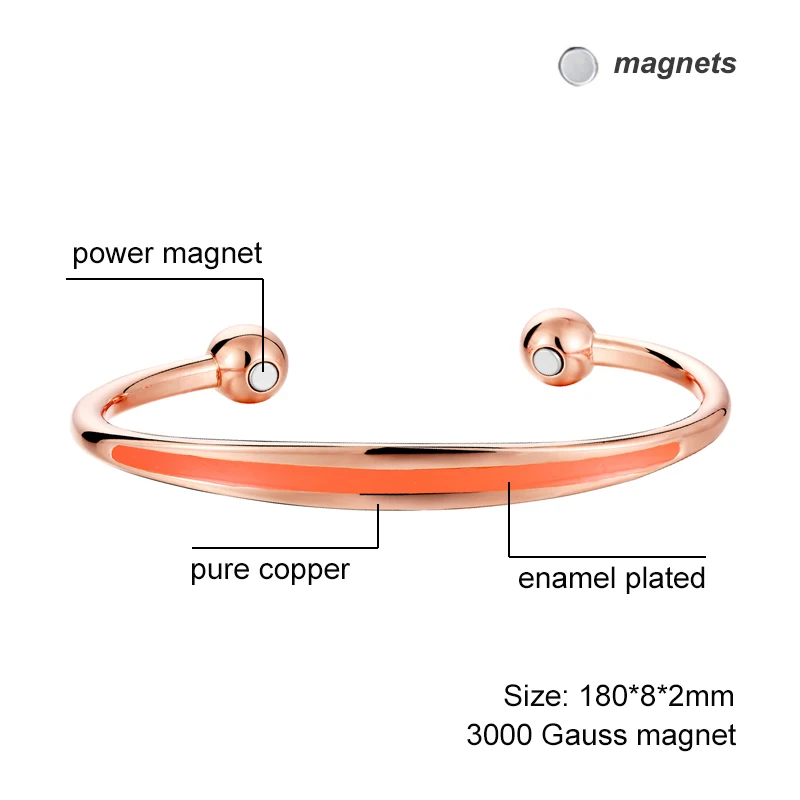 OKtrendy Bangles Jewelry Enamel Cuff Bangle For Girls Copper Magnetic Therapy Bracelet Gold Plating Opening Bangles Gift Jewelry