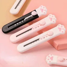 Couteau utilitaire rétractable de dessin animé pour fille, petit couteau à découper le papier Portable fait à la main, fournitures scolaires et de bureau, 1 mignon